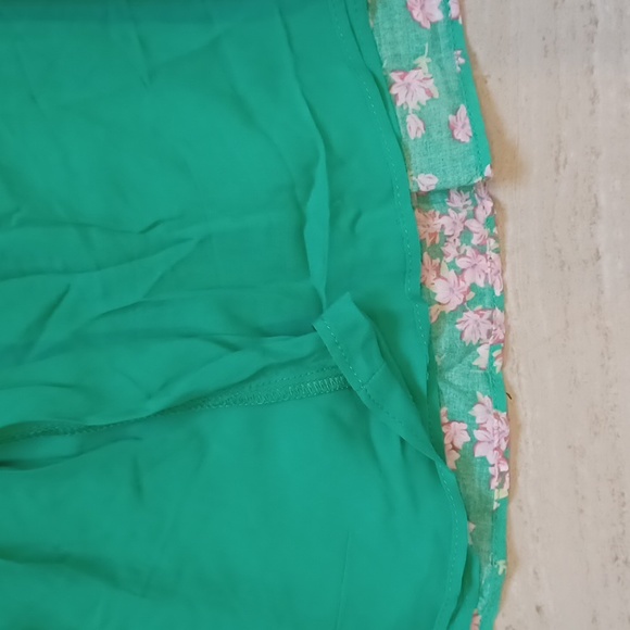 Draper James RSVP Green Floral One Shoulder Flounce Rayon Dress - Picture 5 of 7